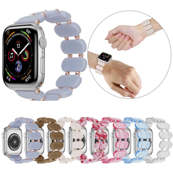 For Apple Watch Series 2 42mm Stretch Resin Watch Band(Mermaid Powder)