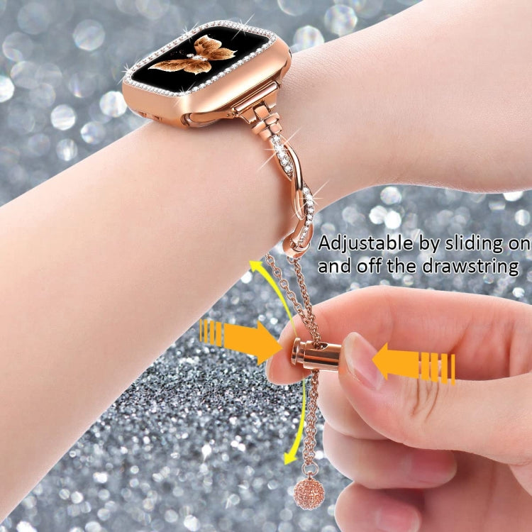 For Apple Watch Series 3 42mm Twist Bracelet Diamond Metal Watch Band(Rose Gold) - free shipping - PMC TechLife - Order now!