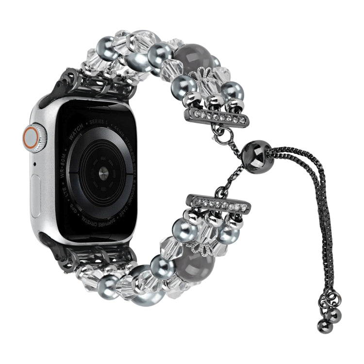 For Apple Watch 42mm Beaded Onyx Retractable Chain Watch Band(Grey) - free shipping - PMC TechLife - Order now!