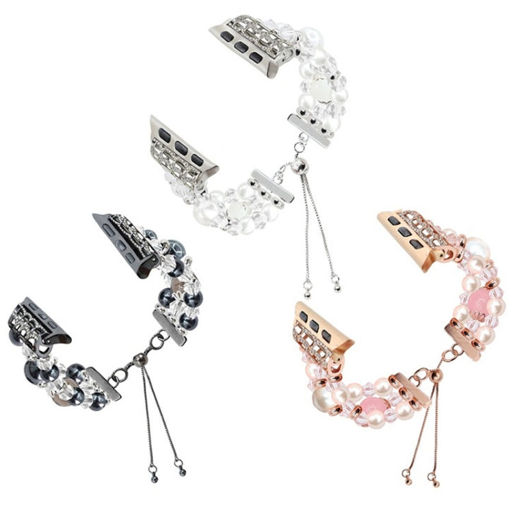 For Apple Watch Ultra 49mm Beaded Onyx Retractable Chain Watch Band(Grey) - free shipping - PMC TechLife - Order now!