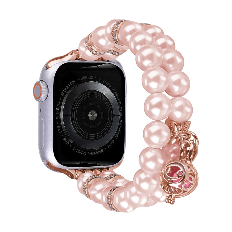 For Apple Watch 6 40mm Beaded Dual Row Pearl Bracelet Watch Band(Pink) - free shipping - PMC TechLife - Order now!