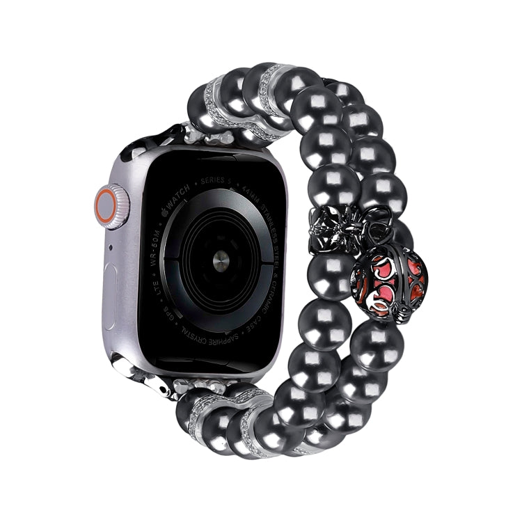 For Apple Watch Series 2 38mm Beaded Dual Row Pearl Bracelet Watch Band(Black) - free shipping - PMC TechLife - Order now!