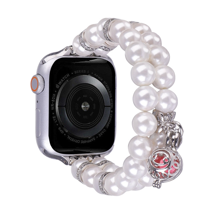 For Apple Watch 42mm Beaded Dual Row Pearl Bracelet Watch Band(White) - free shipping - PMC TechLife - Order now!