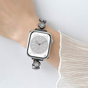 For Apple Watch Series 9 41mm Diamond Four-leaf Clover Metal Chain Watch Band(Starlight)