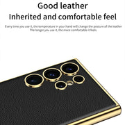 For Samsung Galaxy S24 Ultra 5G GKK Plating TPU + Leather Full Coverage Phone Case(Red)