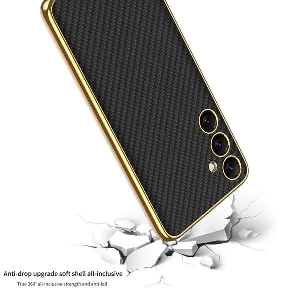 For Samsung Galaxy S24 5G GKK Plating TPU + Leather Full Coverage Phone Case(Pink)