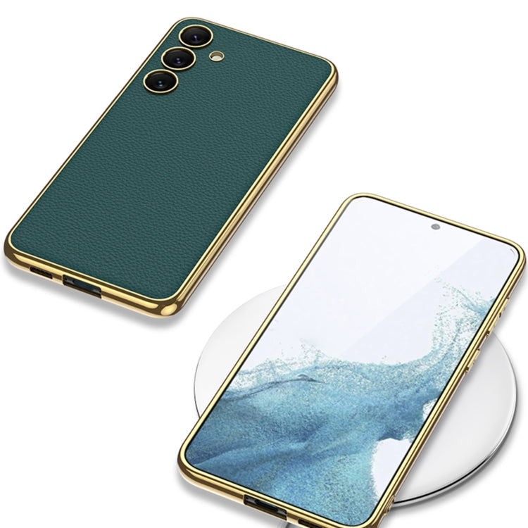 For Samsung Galaxy S24 5G GKK Plating TPU + Leather Full Coverage Phone Case(Green) - Galaxy S24 5G Cases by GKK | Online Shopping South Africa | PMC TechLife | Buy Now Pay Later Mobicred
