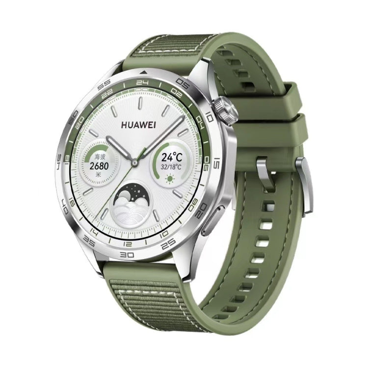 For Huawei Watch GT4 46mm Nylon Hybrid Braid Silicone Watch Band, Size: 22mm(Green) - free shipping - PMC TechLife - Order now!