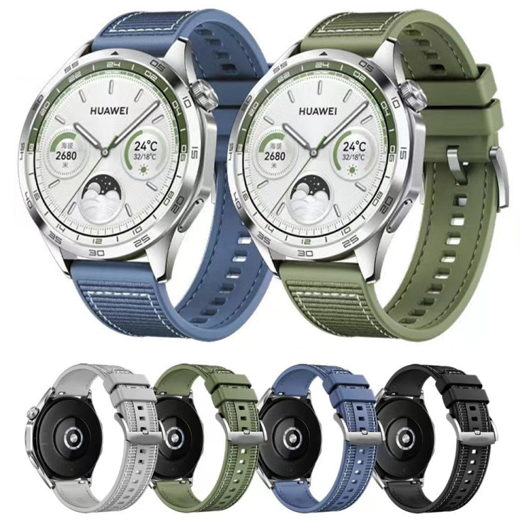 For Huawei Watch GT4 46mm Nylon Hybrid Braid Silicone Watch Band, Size: 22mm(Green) - free shipping - PMC TechLife - Order now!