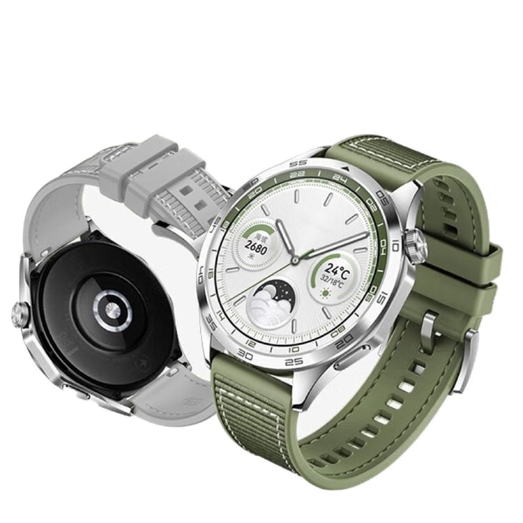 For Huawei Watch GT4 46mm Nylon Hybrid Braid Silicone Watch Band, Size: 22mm(Green) - free shipping - PMC TechLife - Order now!