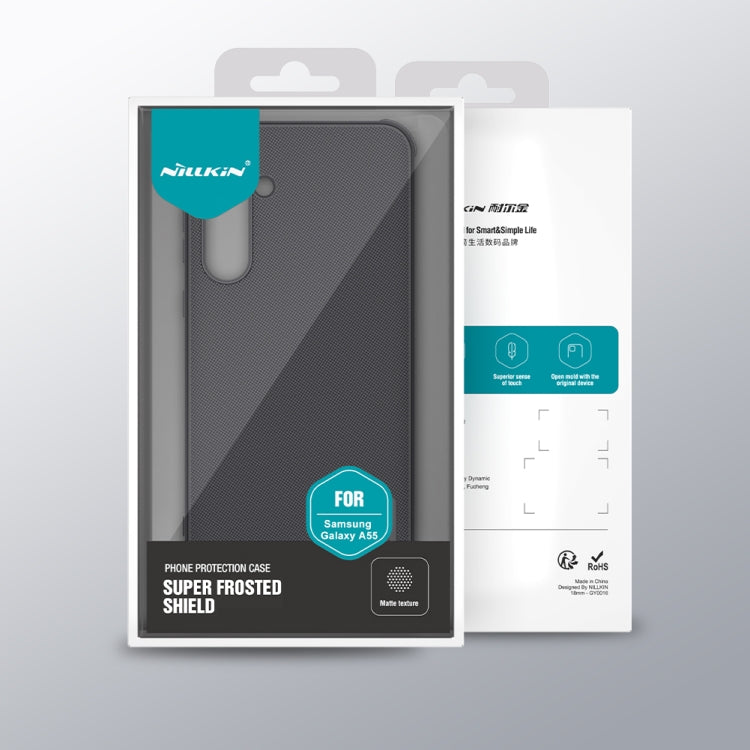 For Samsung Galaxy A55 NILLKIN Frosted Shield Pro PC + TPU Phone Case(Black)