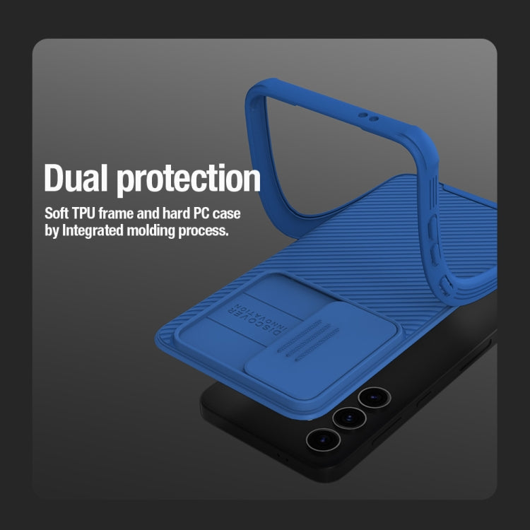 For Samsung Galaxy S24 5G NILLKIN Black Mirror Pro Series Camshield PC Phone Case(Blue)