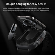D8 2.01 inch 2 in 1 Bluetooth Earphone Silicone Band Smart Watch, Support Wellness Tracking / NFC(Black)