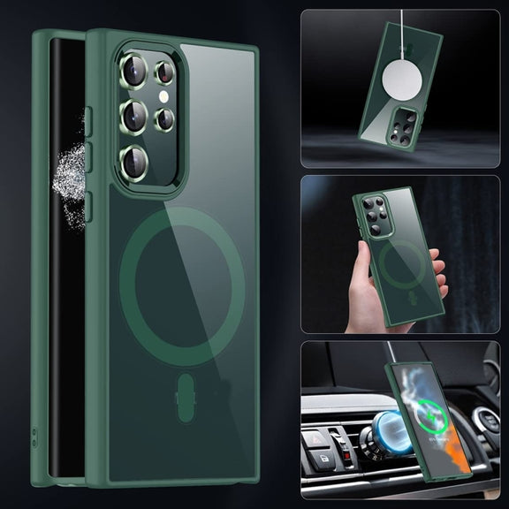 For Samsung Galaxy S24 Ultra 5G Acrylic PC MagSafe Magnetic Phone Case(Green)