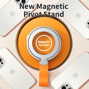 MagSafe Magnetic Pivot Stand Phone Ring Holder(Silver + Orange)