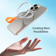 MagSafe Magnetic Pivot Stand Phone Ring Holder(Silver + Orange)