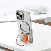 MagSafe Magnetic Pivot Stand Phone Ring Holder(Silver + Orange)