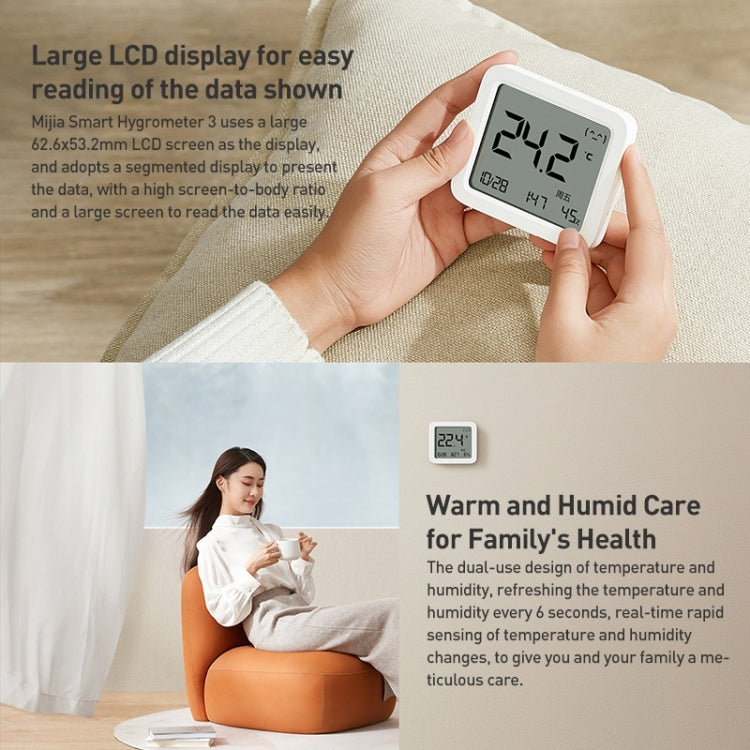Original Xiaomi Mijia Smart Bluetooth Digital Thermometer Hygrometer 3(White) - Indoor Thermometer by Xiaomi | Online Shopping South Africa | PMC TechLife | Buy Now Pay Later Mobicred