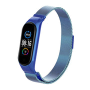 For Xiaomi Mi Band 5 Milano Solid Color Magnetic Stainless Steel Watch Band(Blue)