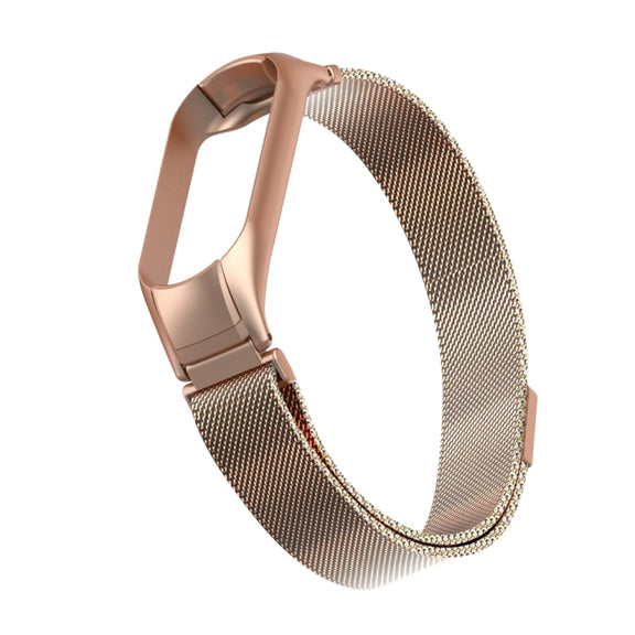 For Xiaomi Mi Band 5 Milano Solid Color Magnetic Stainless Steel Watch Band(Bronze Gold)