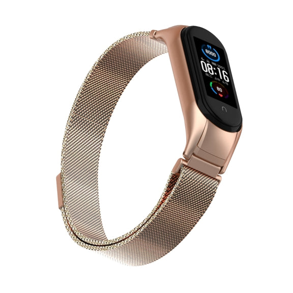 For Xiaomi Mi Band 5 Milano Solid Color Magnetic Stainless Steel Watch Band(Bronze Gold)