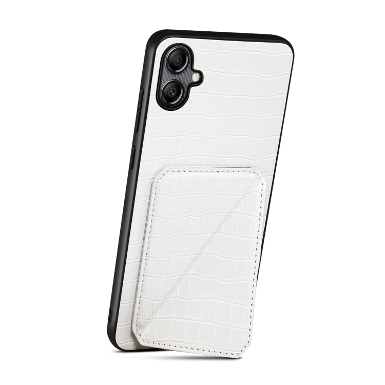 For Samsung Galaxy A32 5G Denior Imitation Crocodile Leather Back Phone Case with Holder(White) - Galaxy Phone Cases by Denior | Online Shopping South Africa | PMC TechLife