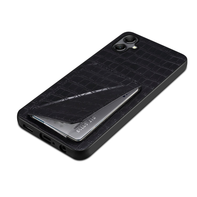 For Samsung Galaxy S23+ 5G Denior Imitation Crocodile Leather Back Phone Case with Holder(Black) - Galaxy S23+ 5G Cases by Denior | Online Shopping South Africa | PMC TechLife | Buy Now Pay Later Mobicred
