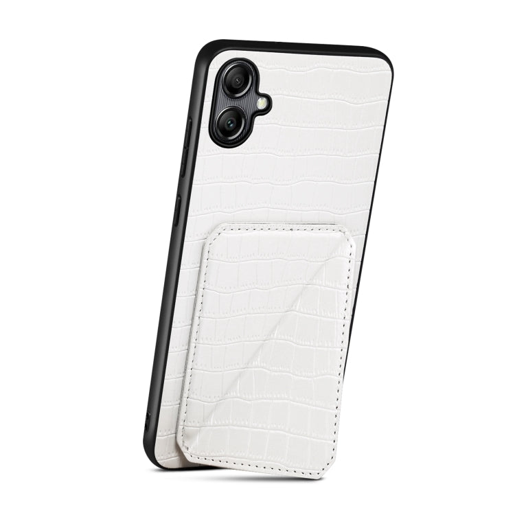 For Samsung Galaxy S24+ 5G Denior Imitation Crocodile Leather Back Phone Case with Holder(White)