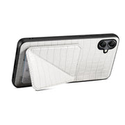 For Samsung Galaxy S24+ 5G Denior Imitation Crocodile Leather Back Phone Case with Holder(White)