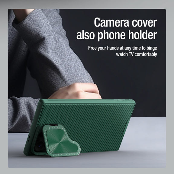 For Samsung Galaxy S24 Ultra 5G NILLKIN Black Mirror Prop CD Texture Mirror Phone Case(Green)