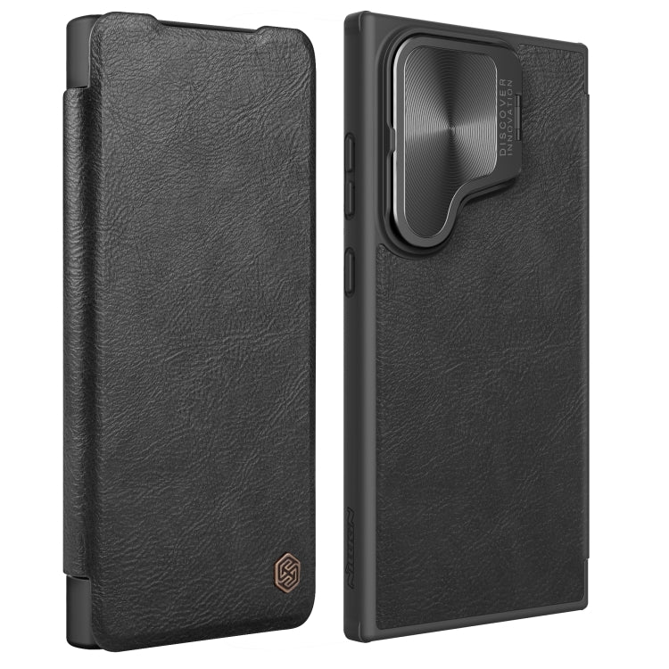 For Samsung Galaxy S24 Ultra 5G NILLKIN Qin Prop Series Flip Camera Cover Design Leather Phone Case(Black) - Galaxy S24 Ultra 5G Cases by NILLKIN | Online Shopping South Africa | PMC TechLife | Buy Now Pay Later Mobicred