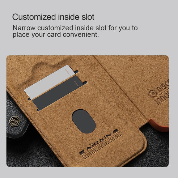 For Samsung Galaxy S24+ 5G NILLKIN Qin Prop Series Flip Camera Cover Design Leather Phone Case(Black)