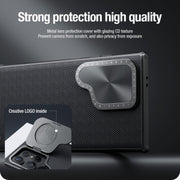 For Samsung Galaxy S24 Ultra 5G NILLKIN Textured Prop Camera Cover Holder Design Nylon Phone Case(Black)