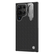 For Samsung Galaxy S24 Ultra 5G NILLKIN Textured Prop Camera Cover Holder Design Nylon MagSafe Magnetic Phone Case(Black)