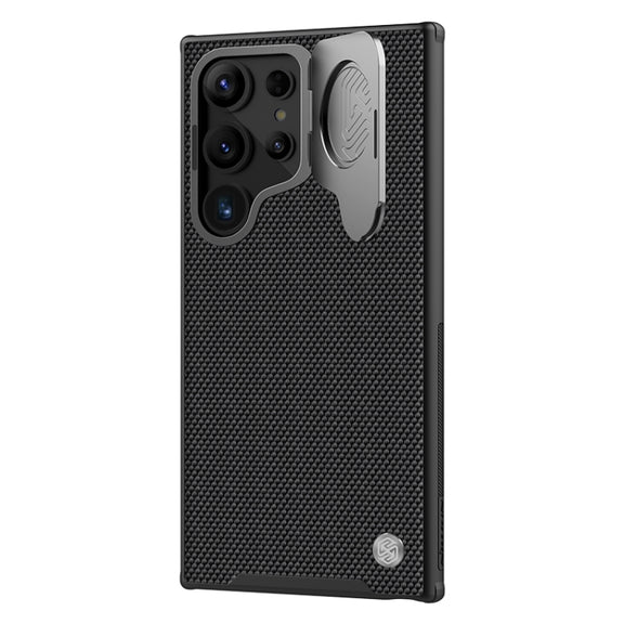 For Samsung Galaxy S24 Ultra 5G NILLKIN Textured Prop Camera Cover Holder Design Nylon MagSafe Magnetic Phone Case(Black)
