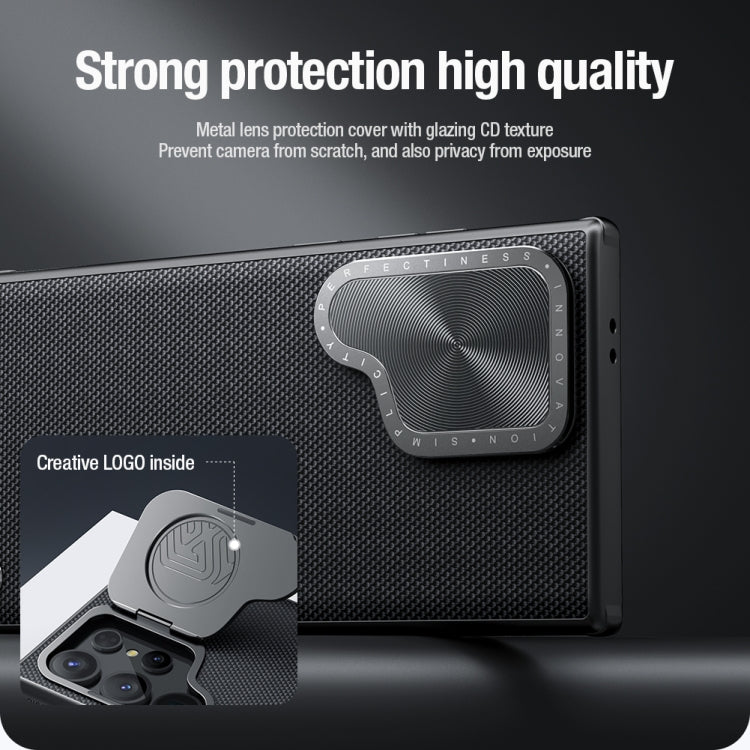 For Samsung Galaxy S24 Ultra 5G NILLKIN Textured Prop Camera Cover Holder Design Nylon MagSafe Magnetic Phone Case(Black) - free shipping - PMC TechLife - Order now!
