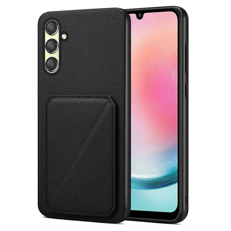 For Samsung Galaxy A24 Denior Imitation Calf Leather Back Phone Case with Holder(Black) - free shipping - PMC TechLife - Order now!