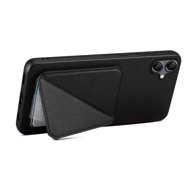 For Samsung Galaxy S23+ 5G Denior Imitation Calf Leather Back Phone Case with Holder(Black)
