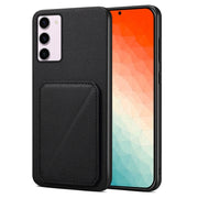 For Samsung Galaxy S24+ 5G Denior Imitation Calf Leather Back Phone Case with Holder(Black)