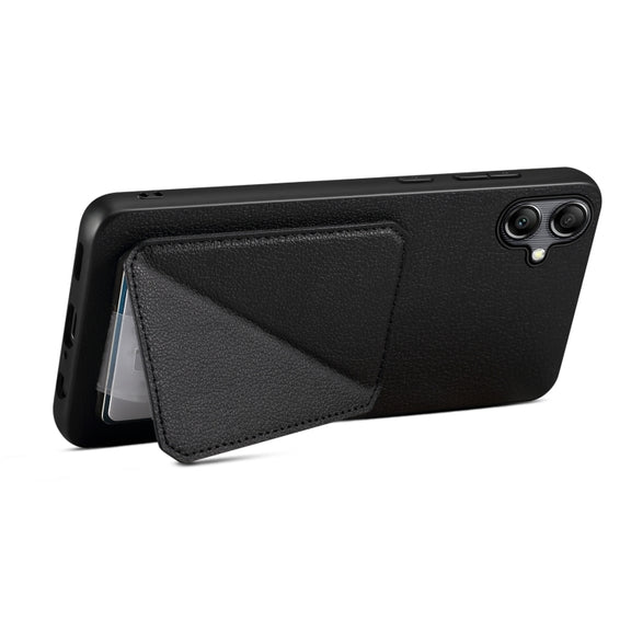 For Samsung Galaxy S24+ 5G Denior Imitation Calf Leather Back Phone Case with Holder(Black)