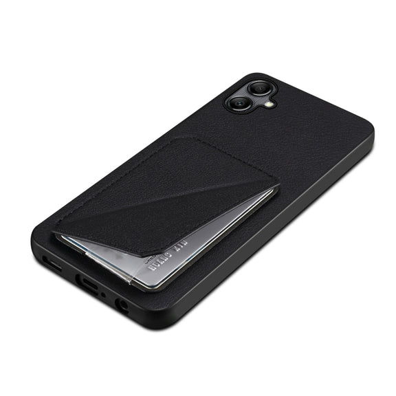 For Samsung Galaxy S24+ 5G Denior Imitation Calf Leather Back Phone Case with Holder(Black)