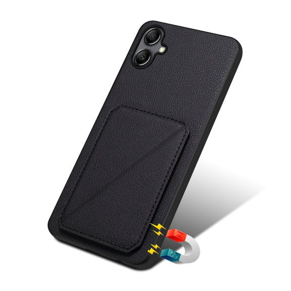 For Samsung Galaxy S24+ 5G Denior Imitation Calf Leather Back Phone Case with Holder(Black)