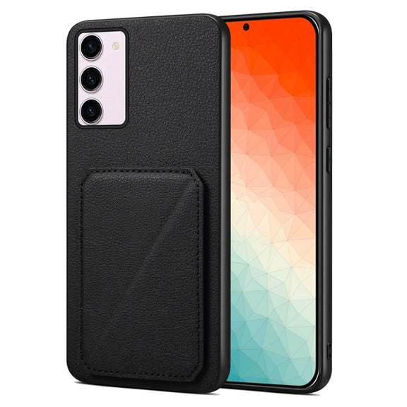 For Samsung Galaxy S24+ 5G Denior Imitation Calf Leather Back Phone Case with Holder(Black)