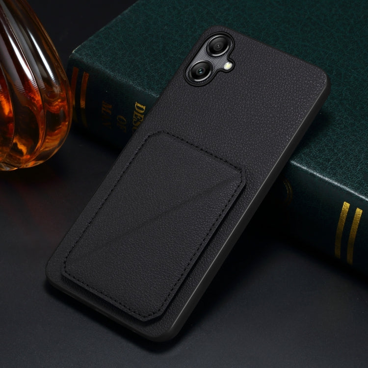 For Samsung Galaxy S24+ 5G Denior Imitation Calf Leather Back Phone Case with Holder(Black)