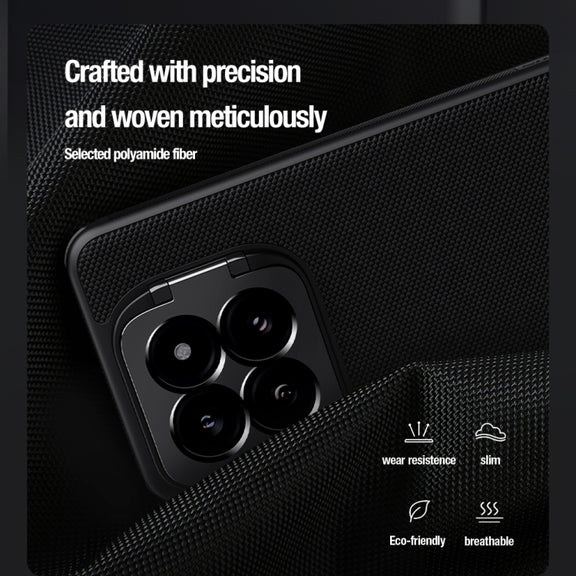 For Xiaomi 14 Pro NILLKIN Textured Prop Lens Protection Holder Nylon Precise Hole Phone Case(Black)
