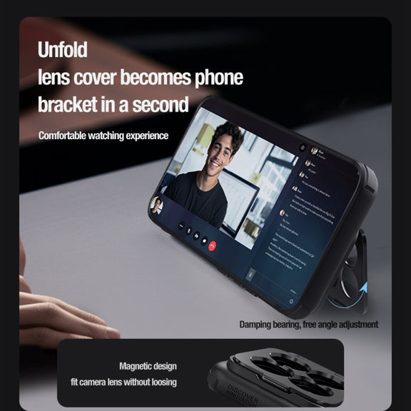 For Xiaomi 14 Pro NILLKIN Textured Prop Lens Protection Holder Nylon Precise Hole Phone Case(Black)