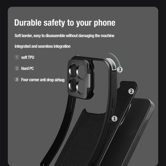 For Xiaomi 14 Pro NILLKIN Textured Prop Lens Protection Holder Nylon Precise Hole Phone Case(Black)