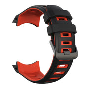 Compatible with Garmin Instinct 2X Two Color Silicone Watch Band(Black Red)