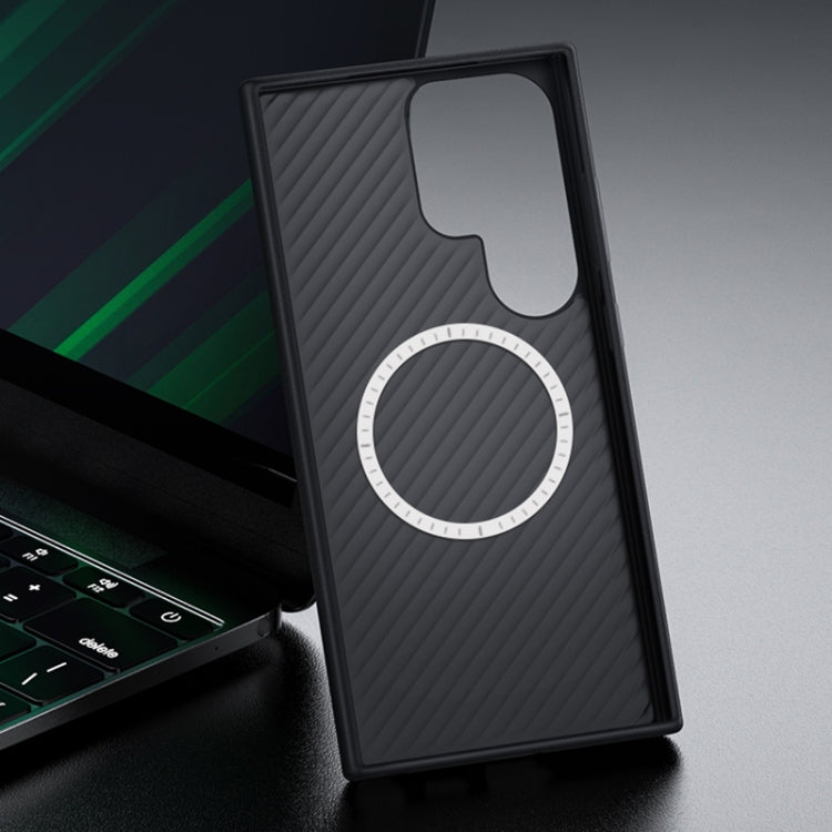 For Samsung Galaxy S24 5G Magsafe Magnetic Plain Leather Phone Case(Black) - Galaxy S24 5G Cases by PMC TechLife | Online Shopping South Africa | PMC TechLife