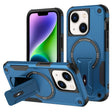 For iPhone 14 Plus Armor Magsafe Holder PC Hybrid TPU Phone Case(Dark Blue) - free shipping - PMC TechLife - Order now!